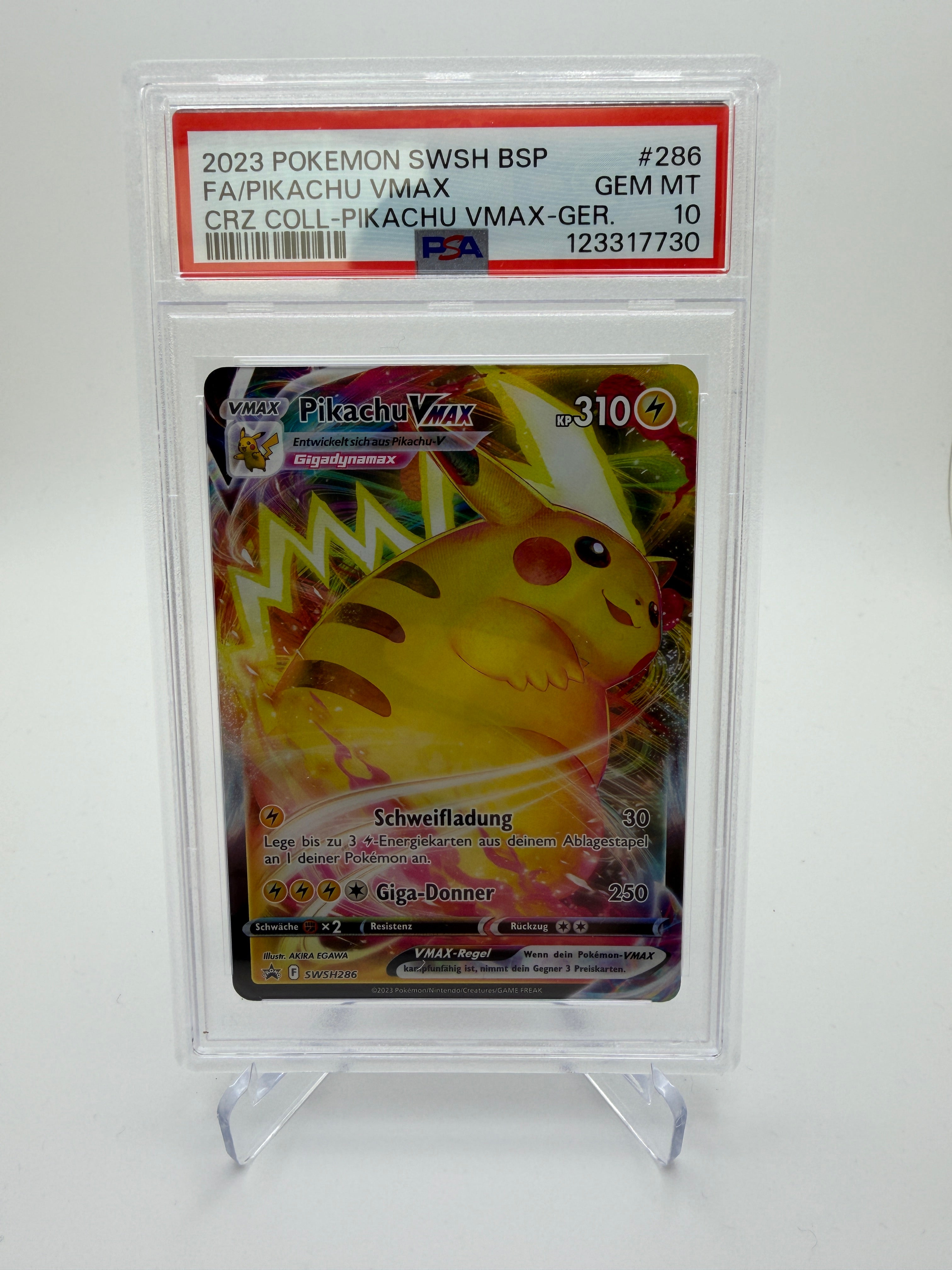 Pokémon - Pikachu VMAX - SWSH #286 (Deutsch) - PSA 10