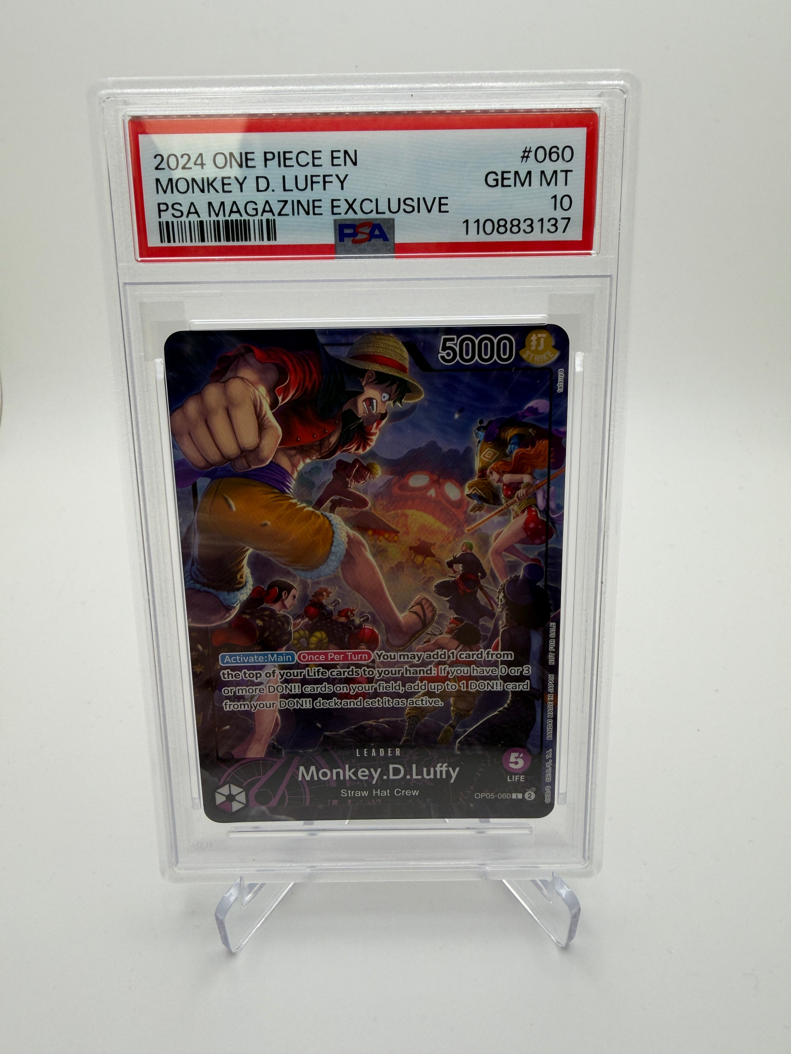 One Piece - Monkey.D.Luffy - OP05 [PROMO] #060 (Englisch) - PSA 10
