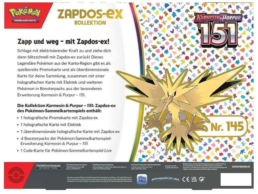 Pokémon - 151 Zapdos ex Kollektion - Box Set (Deutsch, Neu & OVP)